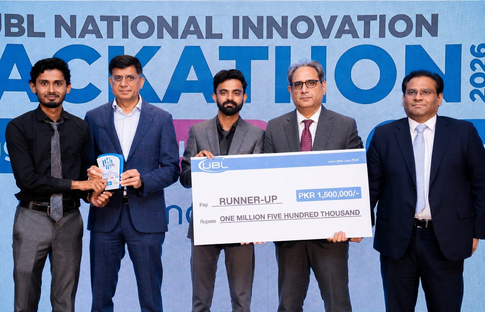 Receiving the UBL National Innovation Hackathon 2026 award